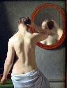 Christoffer Wilhelm Eckersberg Woman Standing in Front of a Mirror oil on canvas